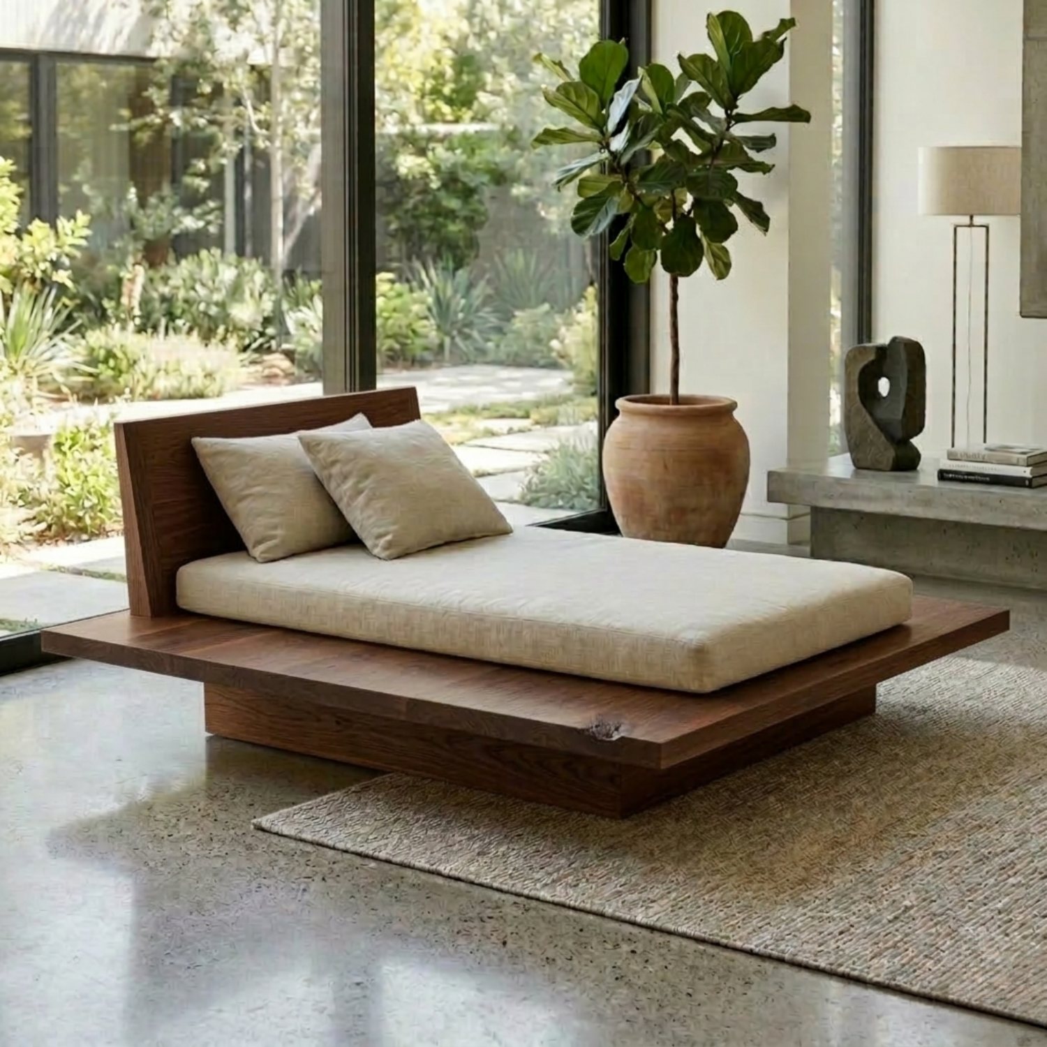 Modern Solid Wood Daybed with Clean Lines and Minimalist Design