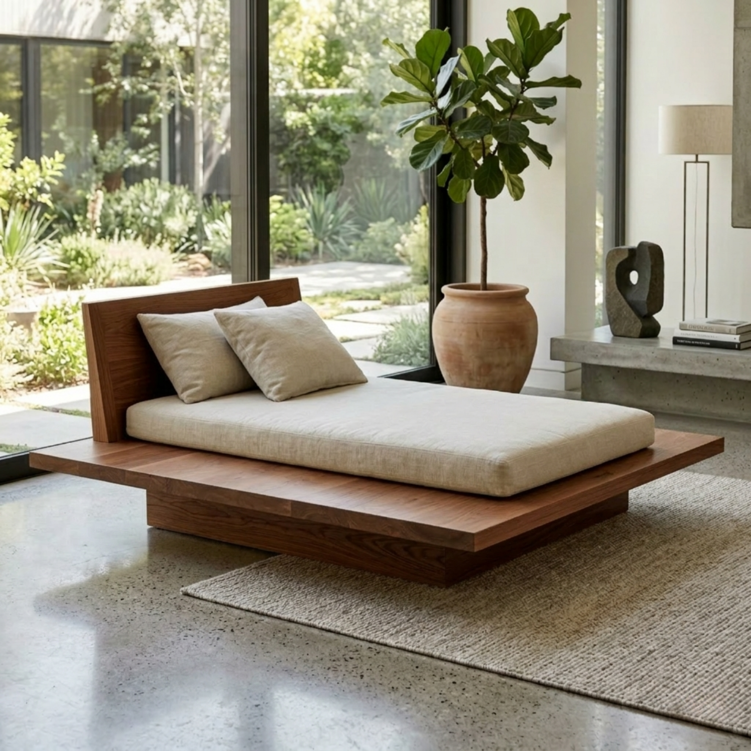 Modern Solid Wood Daybed with Clean Lines and Minimalist Design