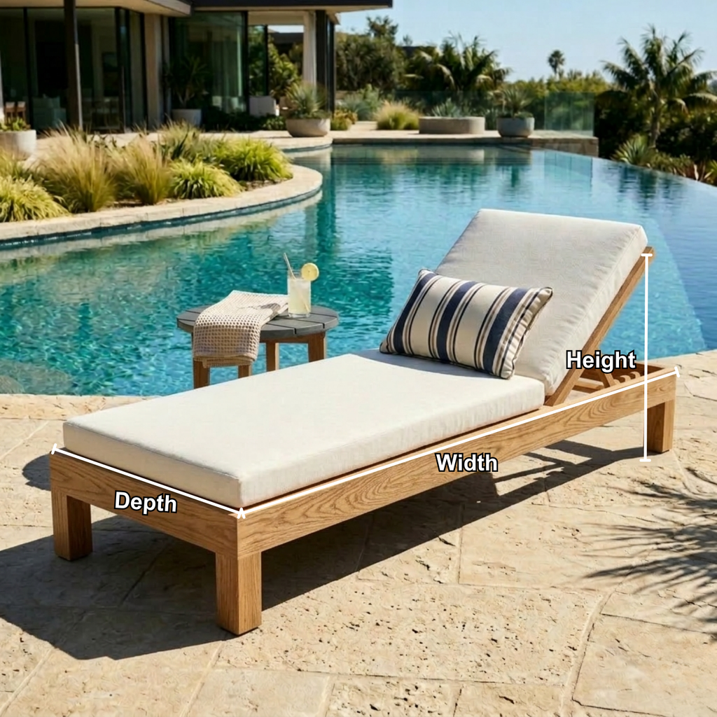 Handcrafted Solid Wood Outdoor Chaise Lounge - Adjustable Reclining Sun Lounger Frame