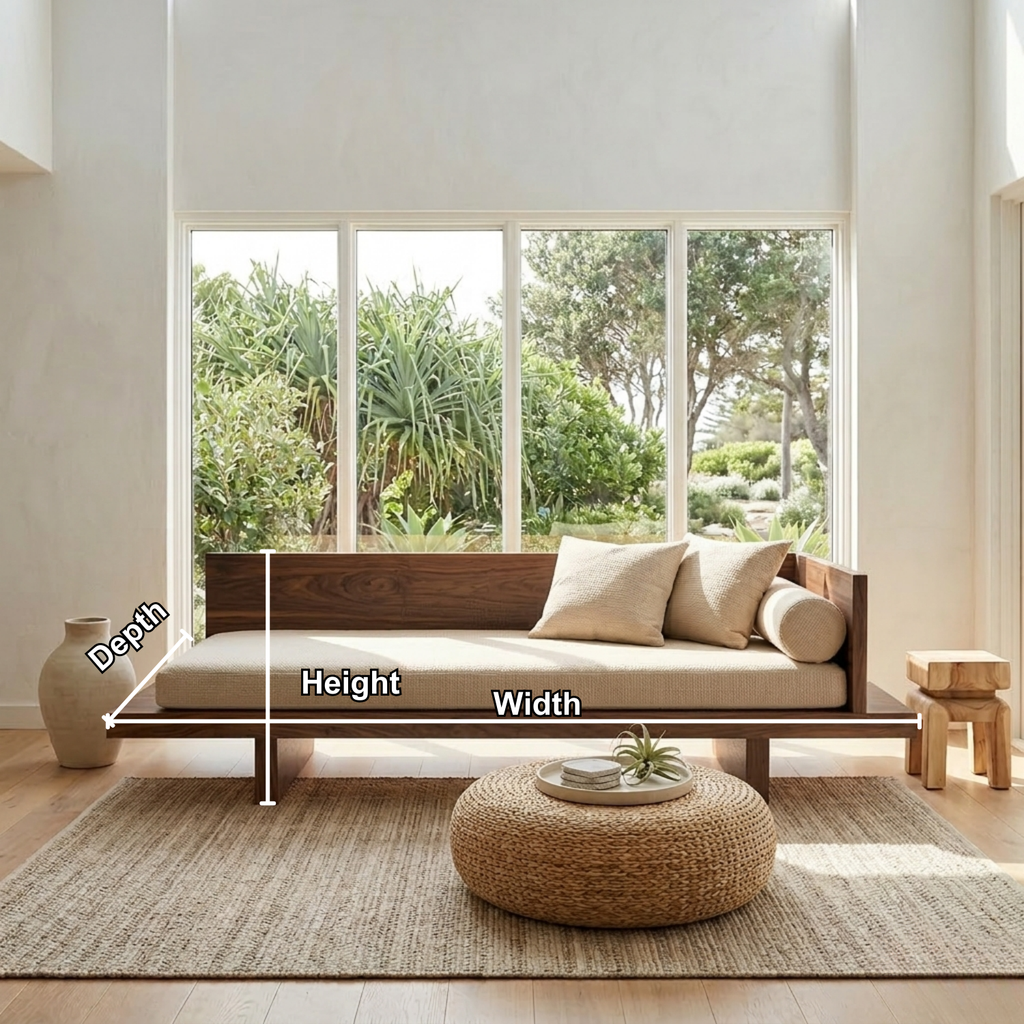 Handcrafted Asymmetrical Solid Wood Daybed Frame - Modern L-Shape Platform Bed