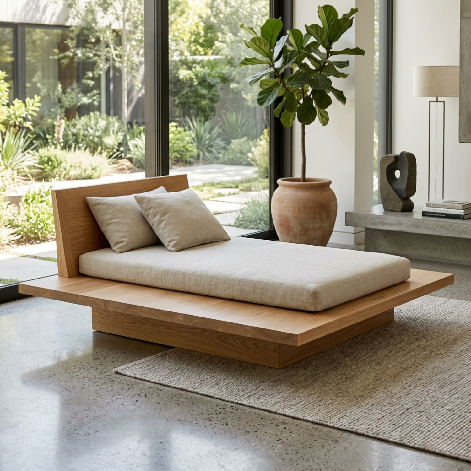 Modern Solid Wood Daybed with Clean Lines and Minimalist Design