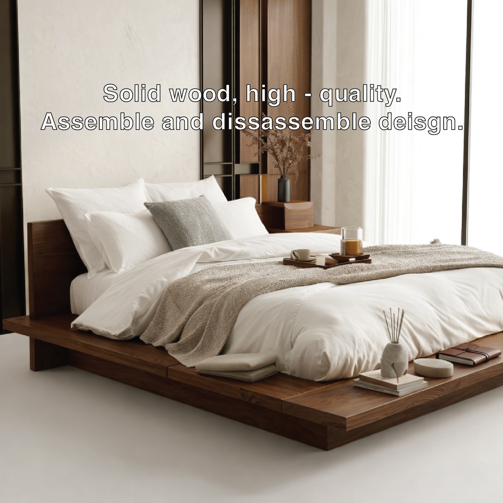 Modern Low Profile Platform Bed Frame, Minimalist Bedroom Furniture Design