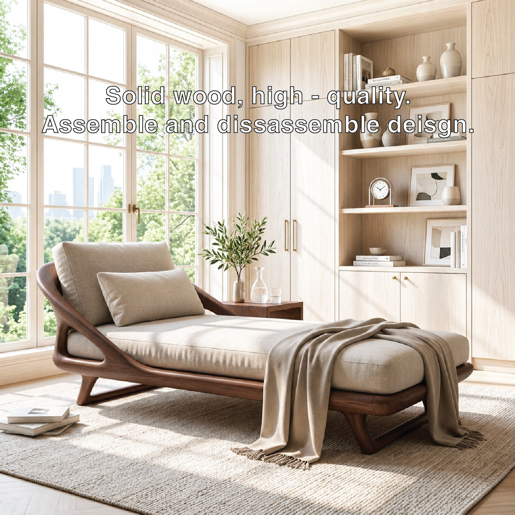 Modern Upholstered Daybed With Curved Frame, Pillow Backrest, Bedroom Lounge Chair
