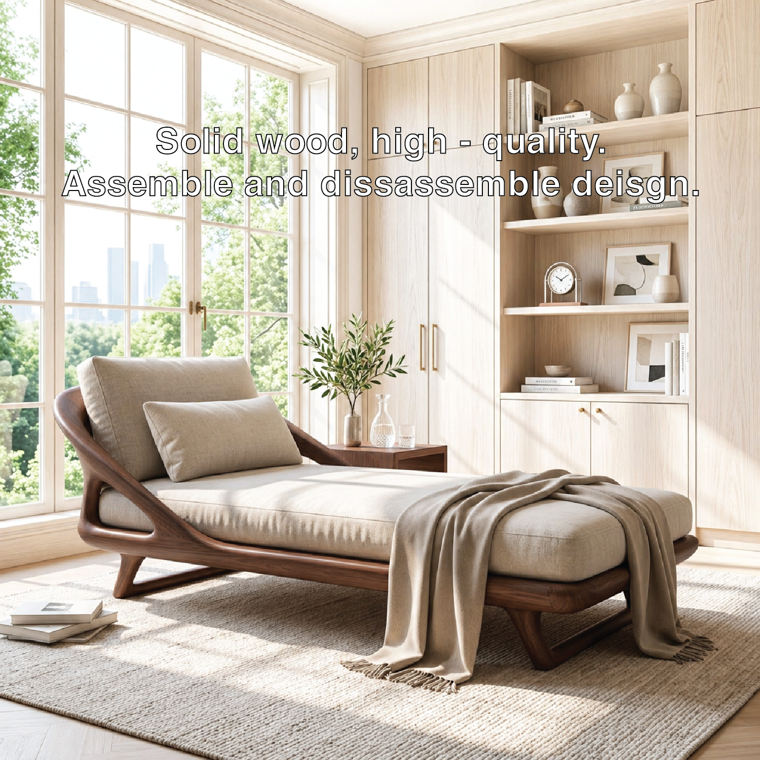 Modern Upholstered Daybed With Curved Frame, Pillow Backrest, Bedroom Lounge Chair