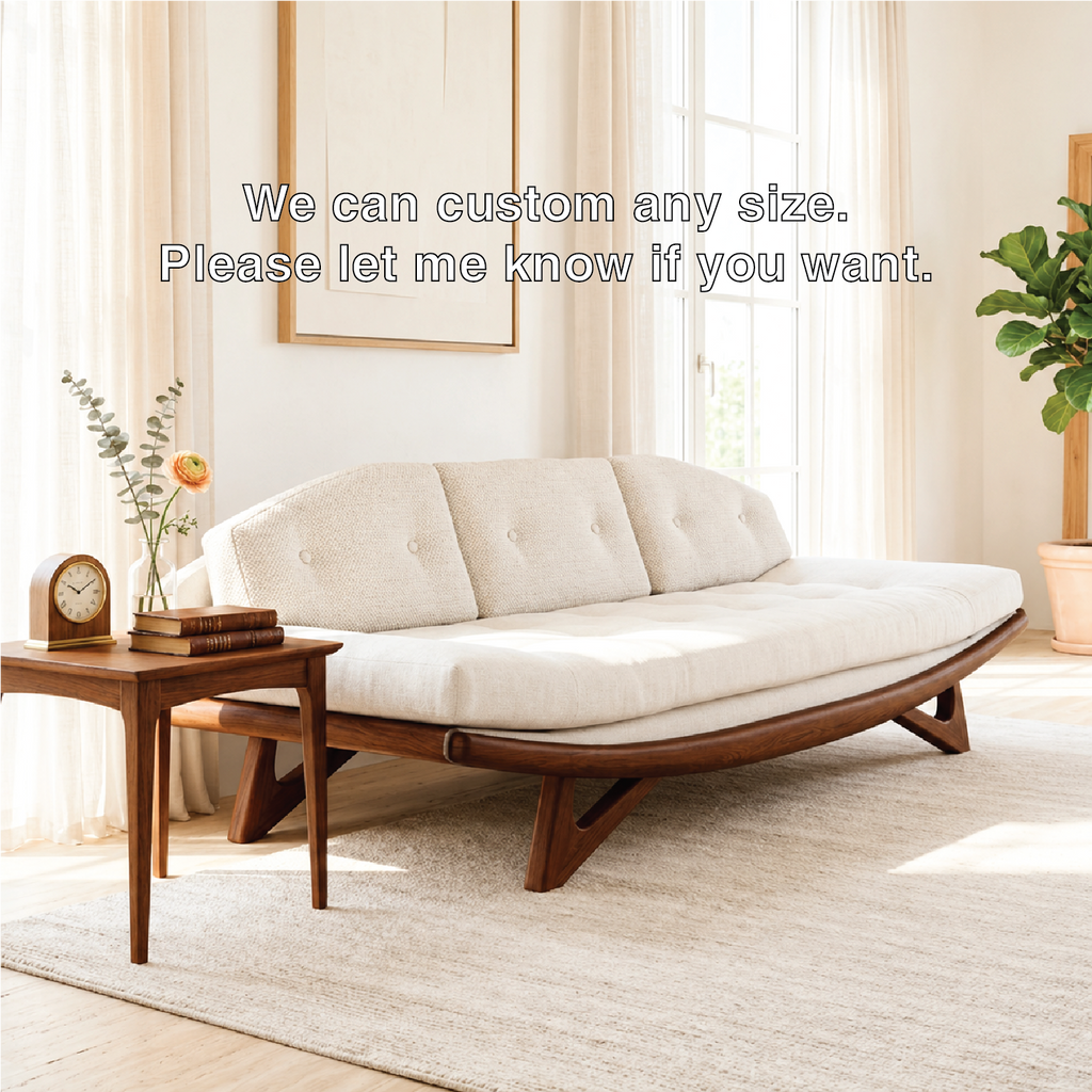 Curved Upholstered Daybed Sofa With Tufted Backrest, Contemporary Bedroom Lounge Bench