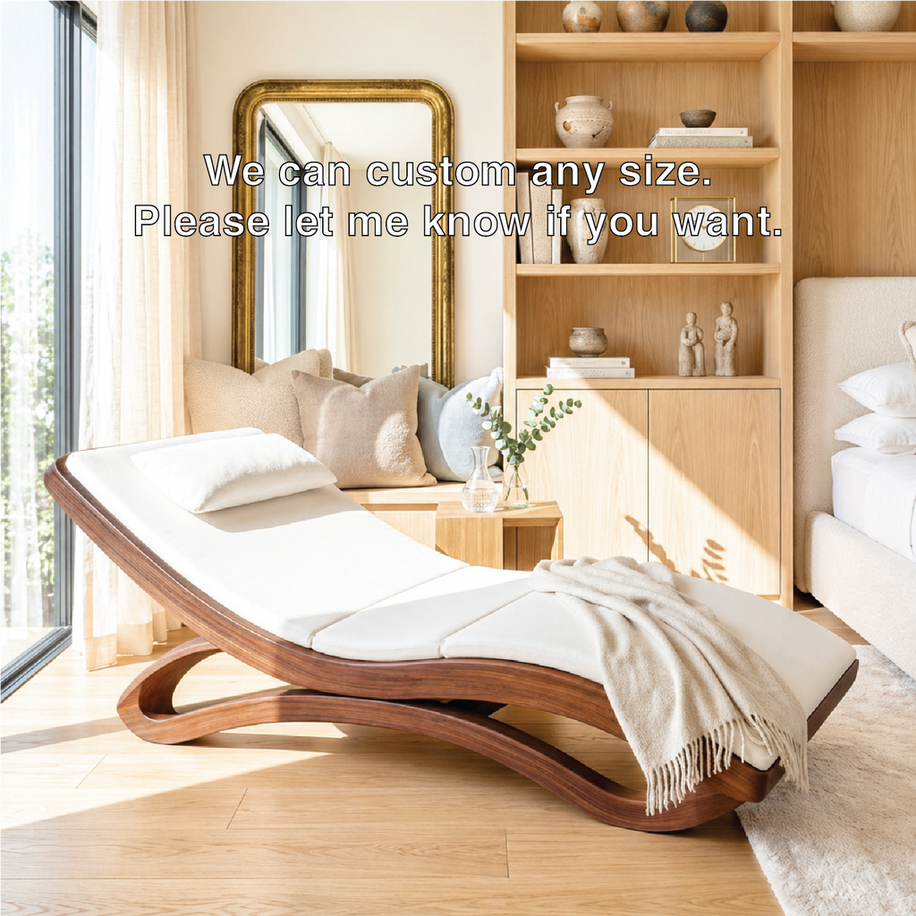 Modern Curved Chaise Lounge Daybed with Cushion for Bedroom Reading Nook