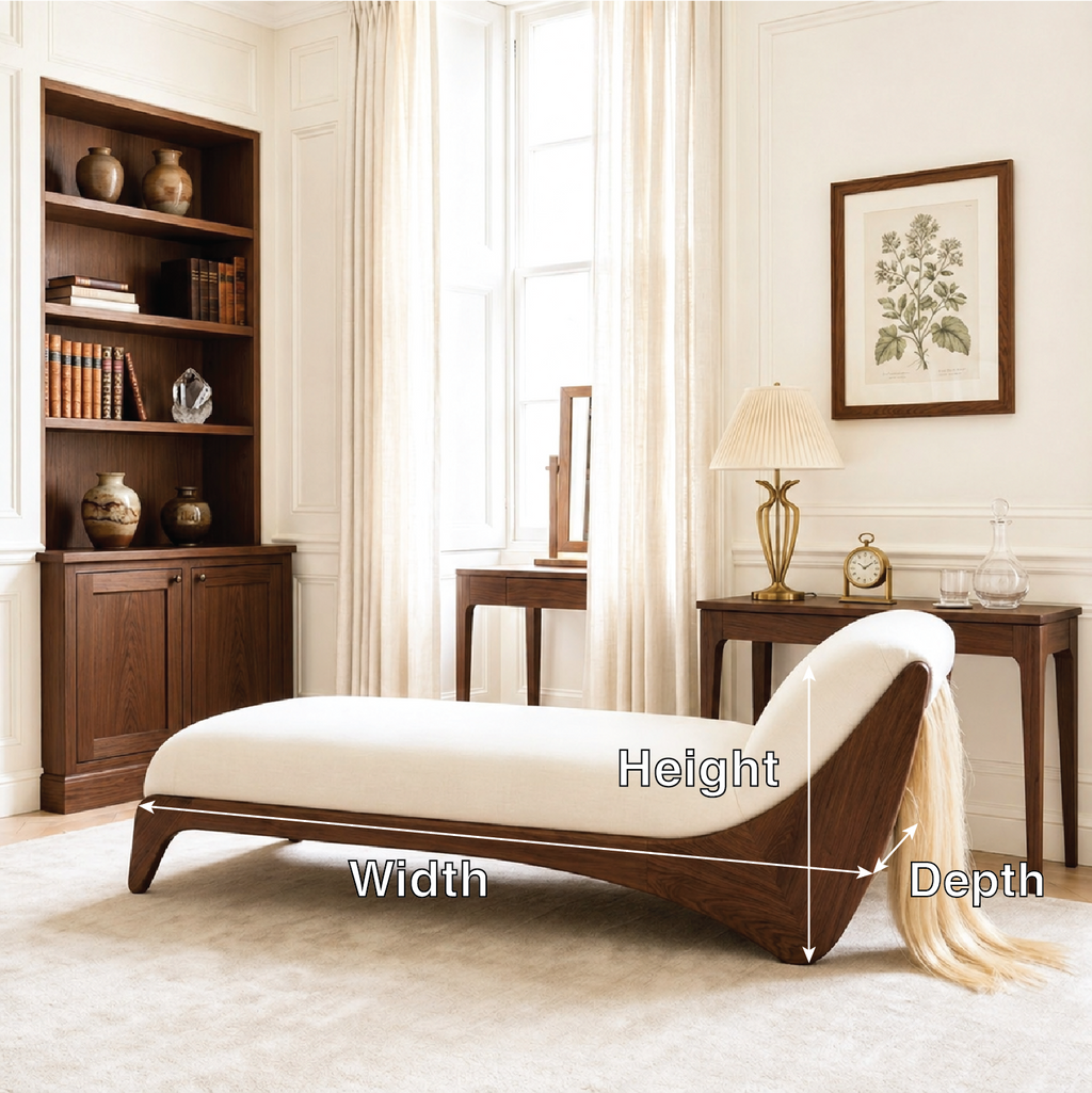 Curved Upholstered Daybed With Arched Backrest, White Cushion, Bedroom Chaise Lounge