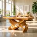 Solid Wood Console Table with Sculptural Organic Base – Handcrafted Statement Furniture