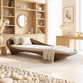 Luxury Curved Chaise Lounge Sculptural Daybed with Cushion for Bedroom Decor