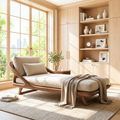 Modern Upholstered Daybed With Curved Frame, Pillow Backrest, Bedroom Lounge Chair